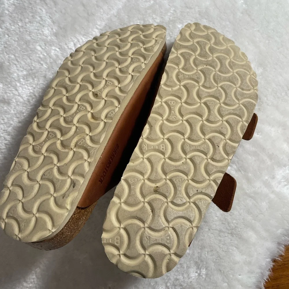 Birkenstock Brown Two-Strap Buckle Sandals